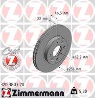 ZIMMERMANN 320380320 Bremsscheibe