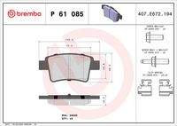 BREMBO P61085 Bremsbelagsatz, Scheibenbremse