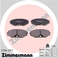 ZIMMERMANN 231841501 Bremsbelagsatz, Scheibenbremse