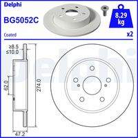DELPHI BG5052C Bremsscheibe