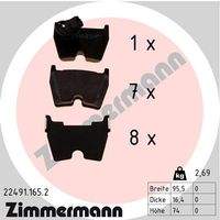 ZIMMERMANN 224911652 Bremsbelagsatz, Scheibenbremse