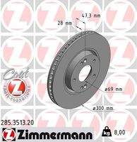 ZIMMERMANN 285351320 Bremsscheibe