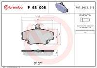 BREMBO P68008 Bremsbelagsatz, Scheibenbremse