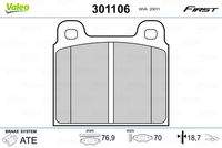 VALEO 301106 Bremsbelagsatz, Scheibenbremse