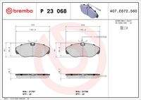 BREMBO P23068 Bremsbelagsatz, Scheibenbremse