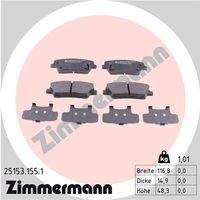 ZIMMERMANN 251531551 Bremsbelagsatz, Scheibenbremse