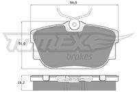 TOMEX Brakes TX1390 Bremsbelagsatz, Scheibenbremse