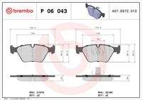 BREMBO P06043 Bremsbelagsatz, Scheibenbremse