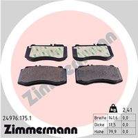ZIMMERMANN 249761751 Bremsbelagsatz, Scheibenbremse