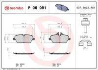 BREMBO P06091 Bremsbelagsatz, Scheibenbremse