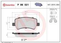 BREMBO P86021 Bremsbelagsatz, Scheibenbremse