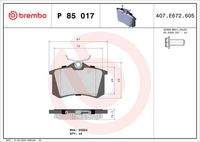 BREMBO P85017 Bremsbelagsatz, Scheibenbremse