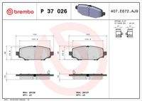 BREMBO P37026 Bremsbelagsatz, Scheibenbremse