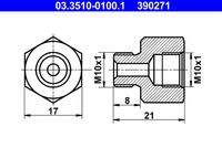 ATE 03351001001 Adapter, Bremsleitung