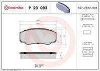 BREMBO P23093 Bremsbelagsatz, Scheibenbremse