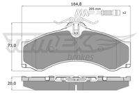 TOMEX Brakes TX11481 Bremsbelagsatz, Scheibenbremse