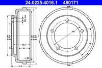 ATE 24022540161 Bremstrommel