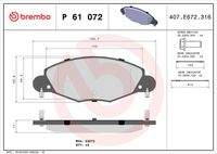 BREMBO P61072 Bremsbelagsatz, Scheibenbremse