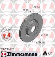 ZIMMERMANN 230237020 Bremsscheibe