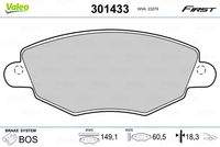 VALEO 301433 Bremsbelagsatz, Scheibenbremse