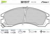 VALEO 301517 Bremsbelagsatz, Scheibenbremse