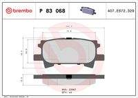 BREMBO P83068 Bremsbelagsatz, Scheibenbremse