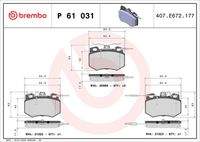 BREMBO P61031 Bremsbelagsatz, Scheibenbremse