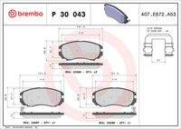 BREMBO P30043 Bremsbelagsatz, Scheibenbremse