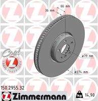 ZIMMERMANN 150295532 Bremsscheibe