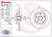 BREMBO 08C74217 Bremsscheibe