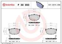 BREMBO P30003 Bremsbelagsatz, Scheibenbremse