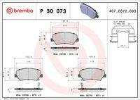 BREMBO P30073 Bremsbelagsatz, Scheibenbremse