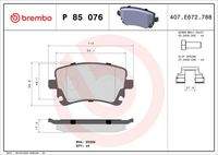 BREMBO P85076 Bremsbelagsatz, Scheibenbremse