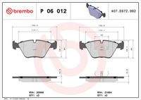 BREMBO P06012 Bremsbelagsatz, Scheibenbremse