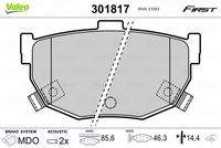 VALEO 301817 Bremsbelagsatz, Scheibenbremse