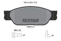 TEXTAR 2342301 Bremsbelagsatz, Scheibenbremse