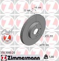 ZIMMERMANN 370308020 Bremsscheibe