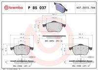 BREMBO P85037 Bremsbelagsatz, Scheibenbremse