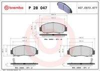 BREMBO P28047 Bremsbelagsatz, Scheibenbremse