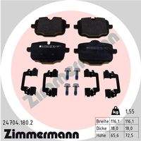 ZIMMERMANN 247041802 Bremsbelagsatz, Scheibenbremse
