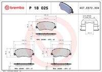 BREMBO P18025 Bremsbelagsatz, Scheibenbremse