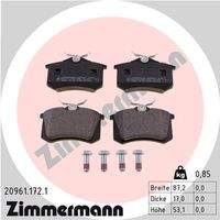 ZIMMERMANN 209611721 Bremsbelagsatz, Scheibenbremse