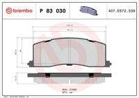 BREMBO P83030 Bremsbelagsatz, Scheibenbremse