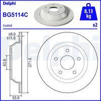 DELPHI BG5114C Bremsscheibe