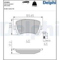 DELPHI LP1824 Bremsbelagsatz, Scheibenbremse