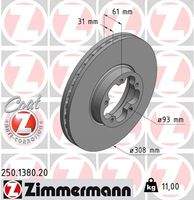 ZIMMERMANN 250138020 Bremsscheibe