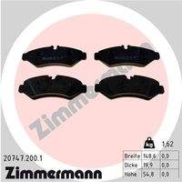ZIMMERMANN 207472001 Bremsbelagsatz, Scheibenbremse
