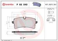 BREMBO P65040 Bremsbelagsatz, Scheibenbremse