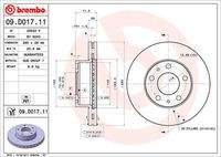 BREMBO 09D01711 Bremsscheibe