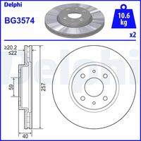 DELPHI BG3574 Bremsscheibe